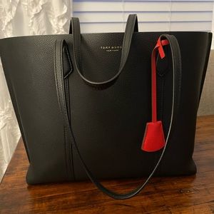 Tory Burch Perry Black Leather Tote